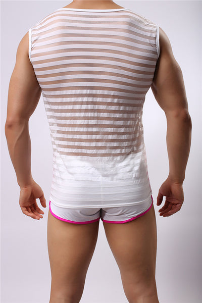 Chaleco Deportivo Rayas Elástico Cuello Redondo - Image 7
