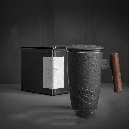Taza Térmica de Cerámica con Tapa - Gran Capacidad