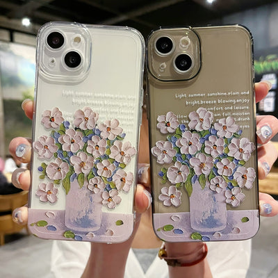 Funda Protectora Transparente Floral para Celular - Image 11