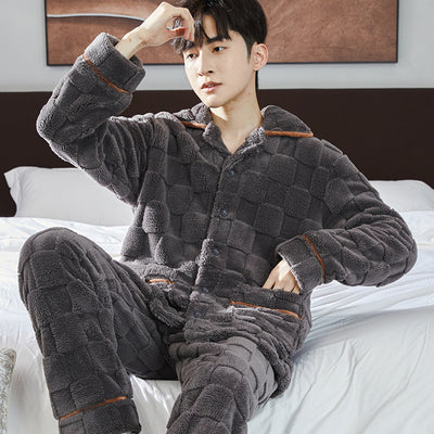 Pijama Hombre Franela Jacquard Forrado Térmico Cómodo - Image 3