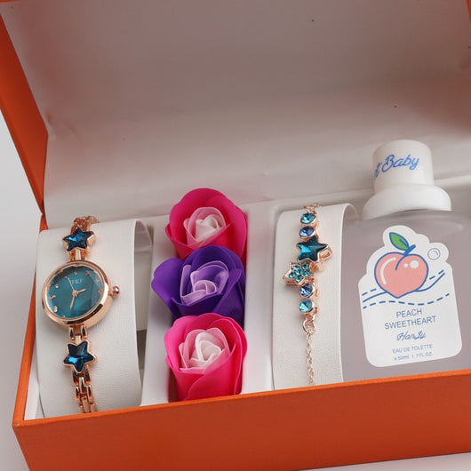 Conjunto de Regalo Día de San Valentín: Reloj, Pulsera, Perfume y Rosa - Image 7
