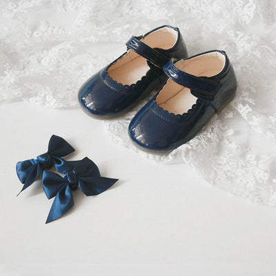 Zapatos de Tacón Bajo para Niñas con Moño - Cuero Elegante Primavera Otoño - Image 8