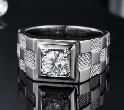 Anillo de Plata S925 con Moissanita de 1 Quilate para Hombre - Image 6
