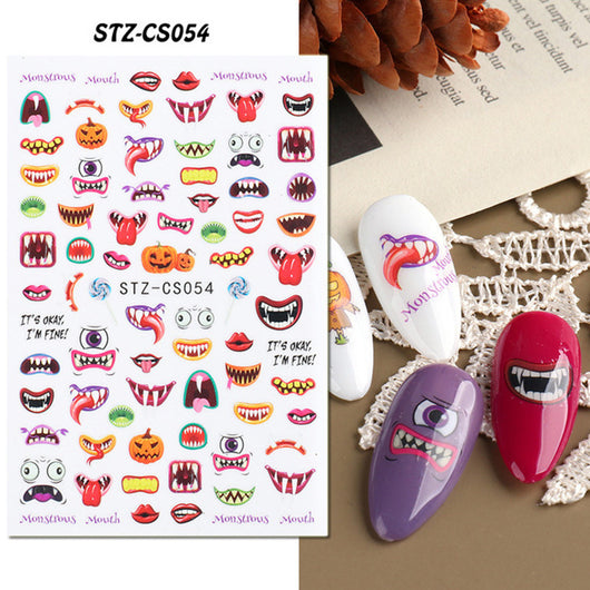 Stickers de Uñas Adhesivos Halloween - Calabazas, Zombis y Calaveras - Image 3