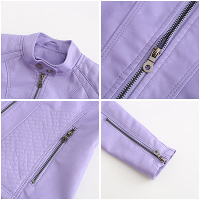 Chaqueta de Cuero para Mujer con Cuello Alzado - Estilo Casual - Image 24