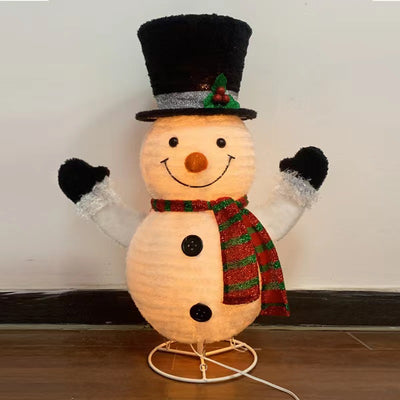 Decoración Navideña Luminosa - Escena del Hombre de Hielo para Vitrinas