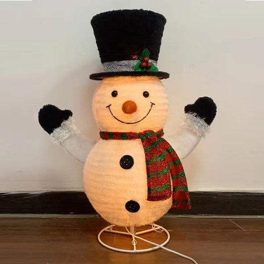 Decoración Navideña Luminosa - Escena del Hombre de Hielo para Vitrinas