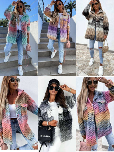 Abrigo de Lana Estampado para Mujer - Colección Otoño Invierno