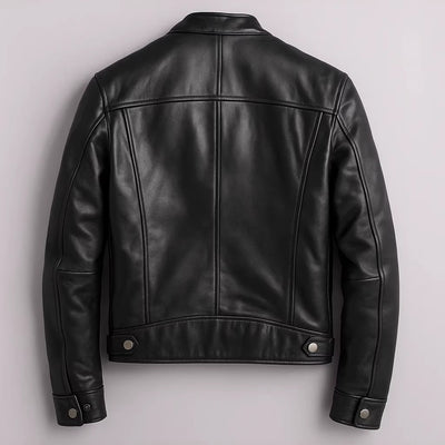Chaqueta de Cuero PU para Motociclista con Cuello Alzado - Image 4