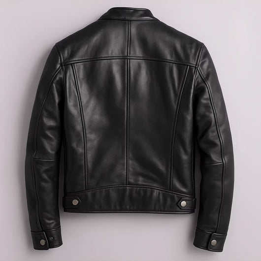 Chaqueta de Cuero PU para Motociclista con Cuello Alzado - Image 4