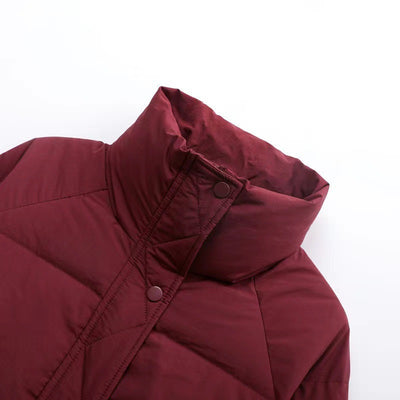 Chaqueta Acolchada Corta con Cuello Alto para Mujer - Image 12