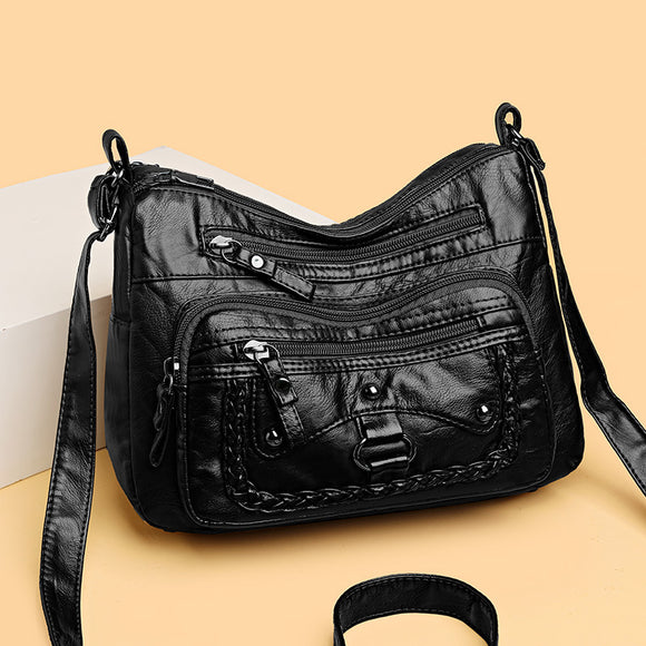 Bolso de Cuero Premium con Múltiples Compartimentos