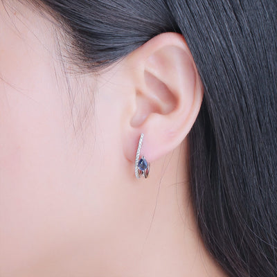 Aretes de Plata Esterlina con Zafiro Azul - Diseño Elegante - Image 9