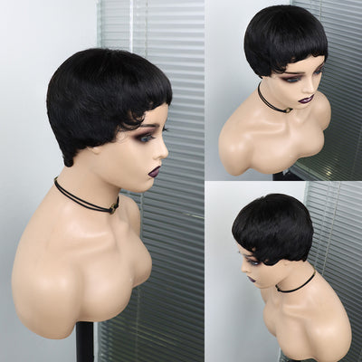 Peluca Corta Rizada Negra para Mujer - Image 9