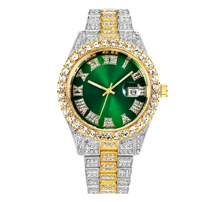 Reloj de Cuarzo con Banda de Acero y Diamantes Completos con Calendario - Image 17