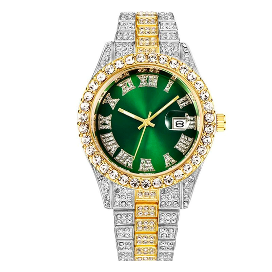 Reloj de Cuarzo con Banda de Acero y Diamantes Completos con Calendario - Image 17