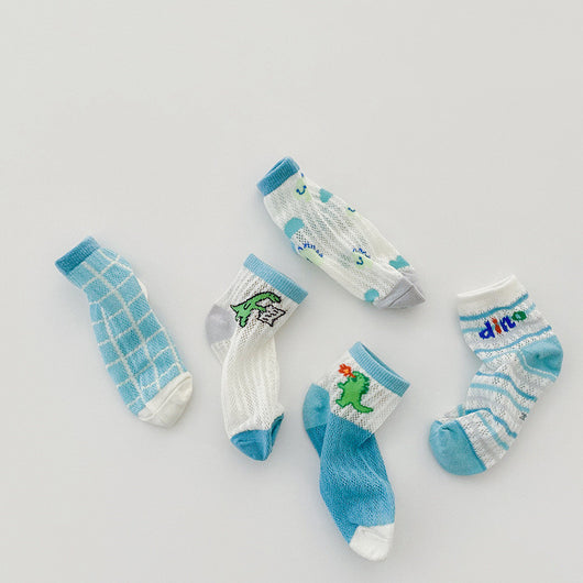 Calcetines de Malla Cuadriculados para Niños - Primavera y Verano - Image 20