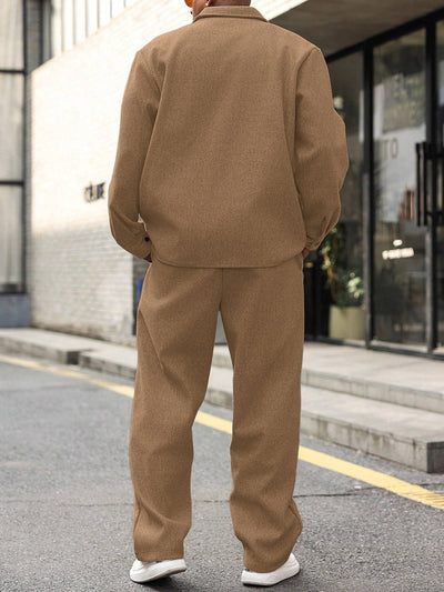 Conjunto Otoñal de Chaqueta y Pantalón Cargo para Hombre - Image 9
