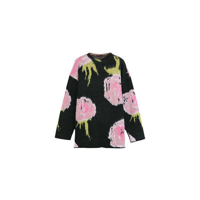 Suéter Tejido Retro Jacquard Largo Invierno - Estilo Relajado - Image 5