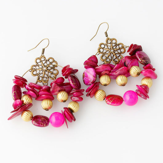 Aretes Bohemios Artesanales con Cuentas de Colores - Image 5