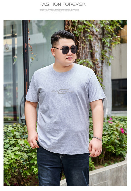 Camiseta de Algodón para Hombre Talla Grande - Cuello Redondo Manga Corta - Image 15