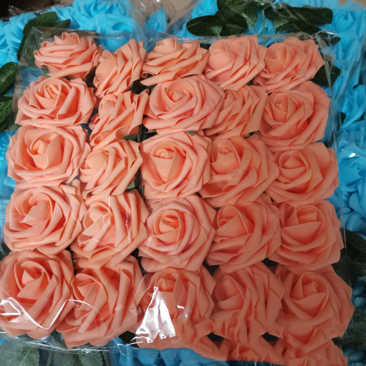 Rosas de Espuma PE con Tallo y Hojas - 25 Flores Decorativas para Bodas y San Valentín - Image 25