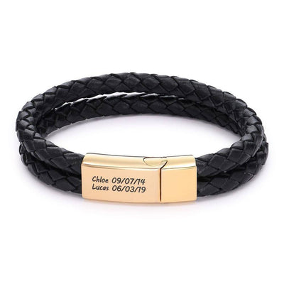 Pulsera de Cuero Genuino para Hombre con Grabado Personalizado - Image 7