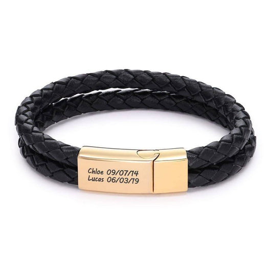 Pulsera de Cuero Genuino para Hombre con Grabado Personalizado - Image 7