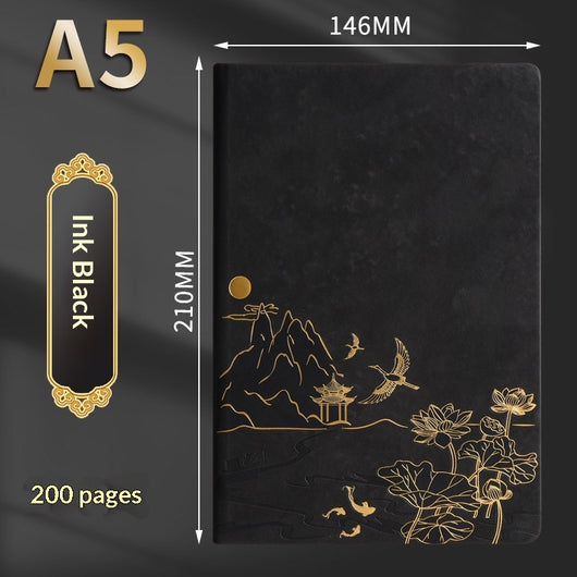 Set de Cuaderno A5 Estilo Chino Vintage para Negocios y Oficina en Caja de Regalo - Image 6