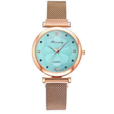 Reloj de Cuarzo con Esfera Floral y Malla Ajustable - Image 6