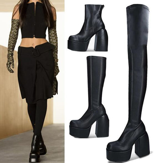 Botas Martin con Plataforma y Tacón Alto
