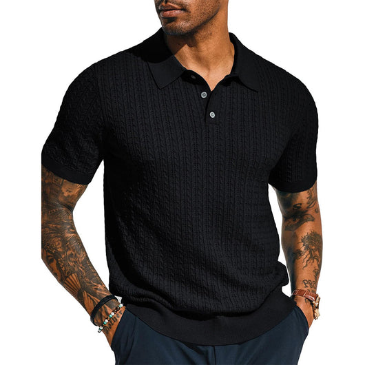 Camisa Tejida Casual para Hombre - Manga Corta Perfecta para Verano - Image 3