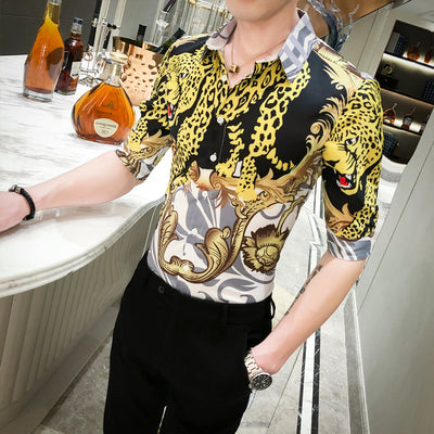 Camisa Estampado Leopardo Manga Cinco Puntos para Niños - Image 10