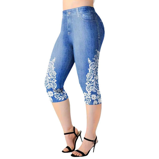 Leggings Casuales de Cintura Media con Estampado Vaquero - Image 11