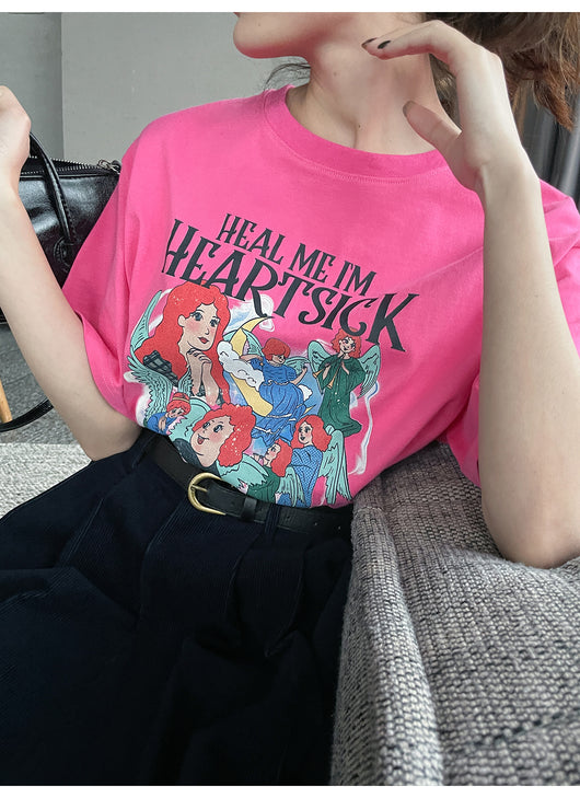 Playera Estampada Suelta y Ajustada para Mujer - Cuello Redondo Manga Corta - Image 38