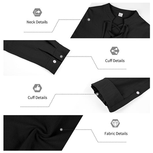 Camisa Henley de Lino Manga Larga para Hombre - Image 24