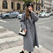 Abrigo de Lana Hepburn Coreano Suelto Midi para Otoño e Invierno
