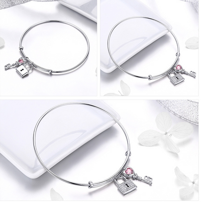 Pulsera de Candado del Amor Ajustable con Llave - Image 7