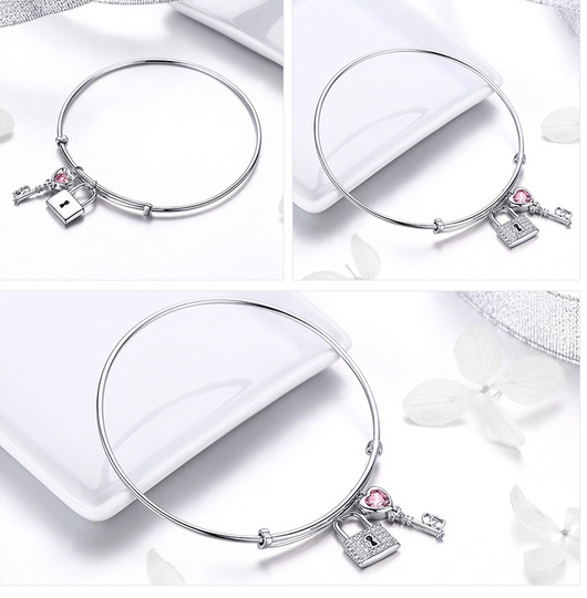 Pulsera de Candado del Amor Ajustable con Llave - Image 7