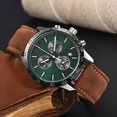 Reloj de Cuarzo para Hombre con Correa de Cuero y Calendario - Image 6
