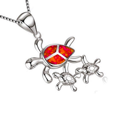 Collar de plata con colgante de tres tortugas para mujer - Image 9