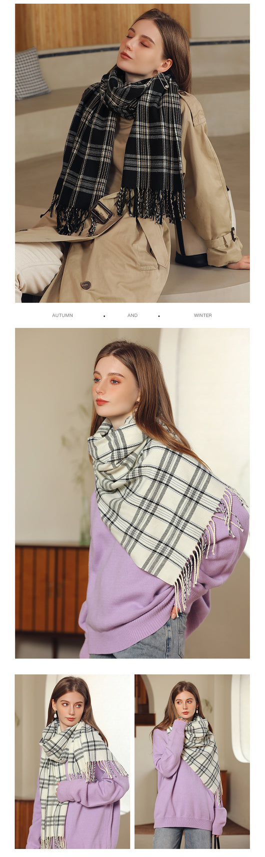 Bufandas de Cachemira con Estampados Modernos para Mujer - Image 19