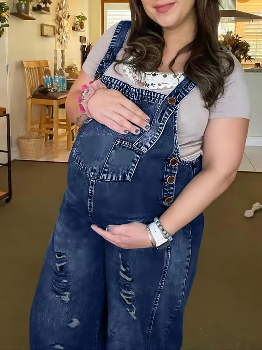 Pantalón Denim con Tirantes Suelto para Mujer - Image 6