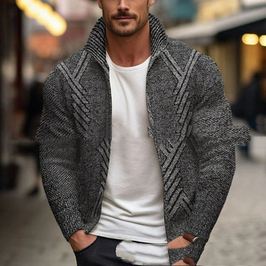 Chaqueta Suéter Cuello Alto Forrado en Polar para Hombre - Image 3