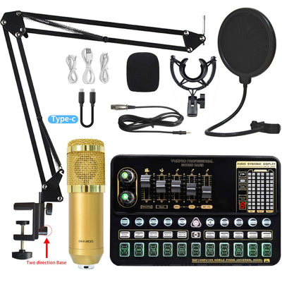 Kit de Tarjeta de Sonido para Transmisión en Vivo con Micrófono Condensador - Image 3