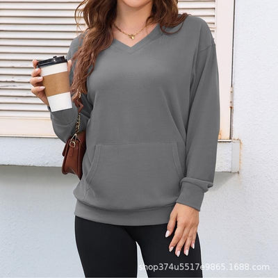 Blusa Larga de Manga Larga para Talla Grande - Otoño e Invierno - Image 8
