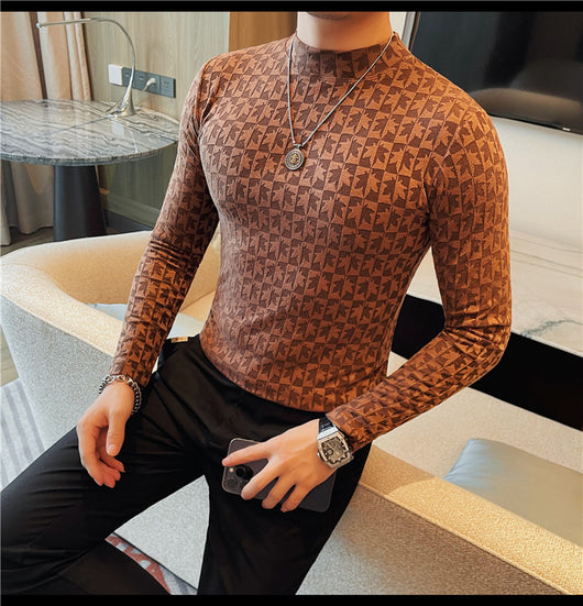 Camiseta Cuello Alzado Tendencia Moderna para Hombre - Image 24