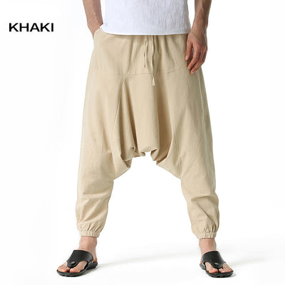 Pantalones Deportivos Holgados Tipo Ardilla Voladora para Hombre con Puños - Image 10
