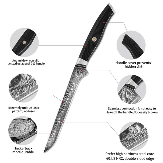 Cuchillo Deshuesador Damasco Acero Inoxidable Comercial - Image 15