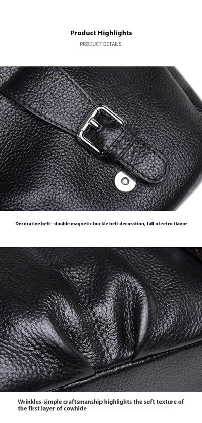 Bolsa Mensajera de Cuero Premium con Pliegues - Gran Capacidad para Mujer - Image 12